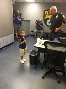 Young Boy Saves Up His Allowance For 5 Months To Surprise Police Officers 