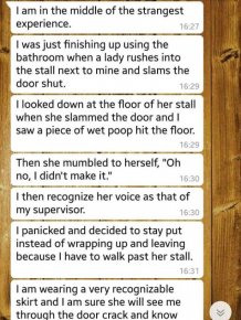 Girl Shares Awkward Story While She's Stuck In A Toilet Stall