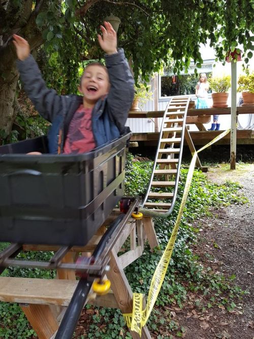 Dad Builds Mini-Rollercoaster For His Kids