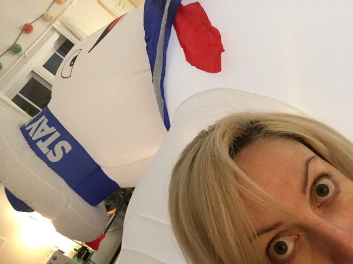 Woman Inflates Giant Stay Puft Marshmallow Man In The Wrong Room