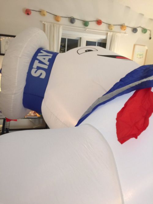 Woman Inflates Giant Stay Puft Marshmallow Man In The Wrong Room