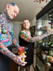 Cool Pensioners Hold Guinness Record For Being Covered In Tattoos
