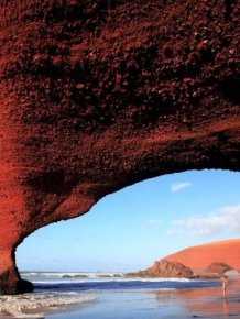 Rock Archway Collapses On A Moroccan Beach