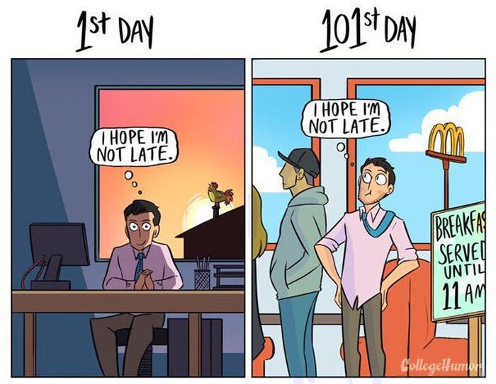 How Your Job Changes From The 1st Day To The 101st Day