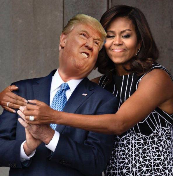 A Photoshop Battle Ensued Shortly After Michelle Obama Hugged George W. Bush