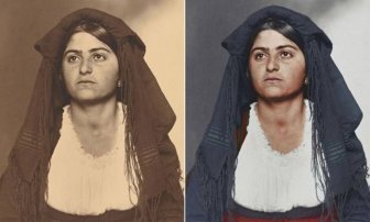 Immigrants At Ellis Island In Black And White And Color