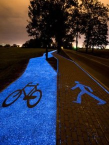 Glow In The Dark Bicycle Path Unveiled In Poland