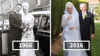 Couple Celebrates Their 50th Anniversary By Wearing Their Wedding Clothes