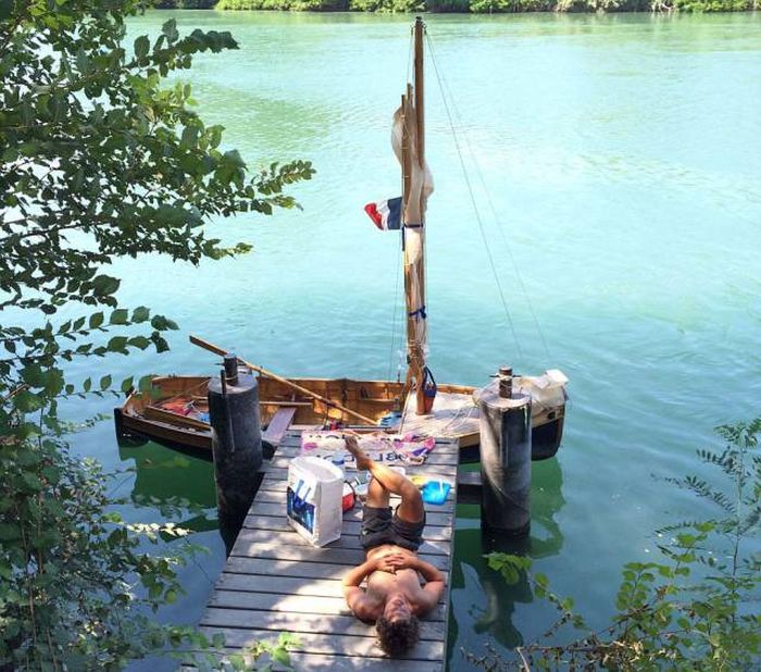 Couple Travels From England To France In A Homemade Boat