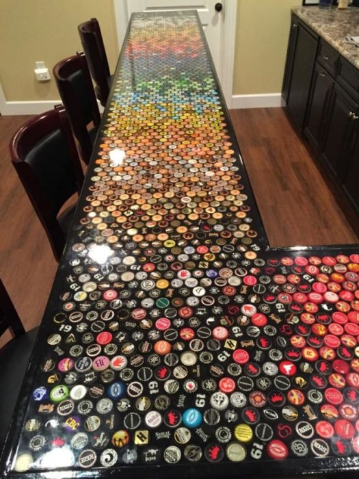 Guy Turns His Bottle Cap Collection Into Something Amazing
