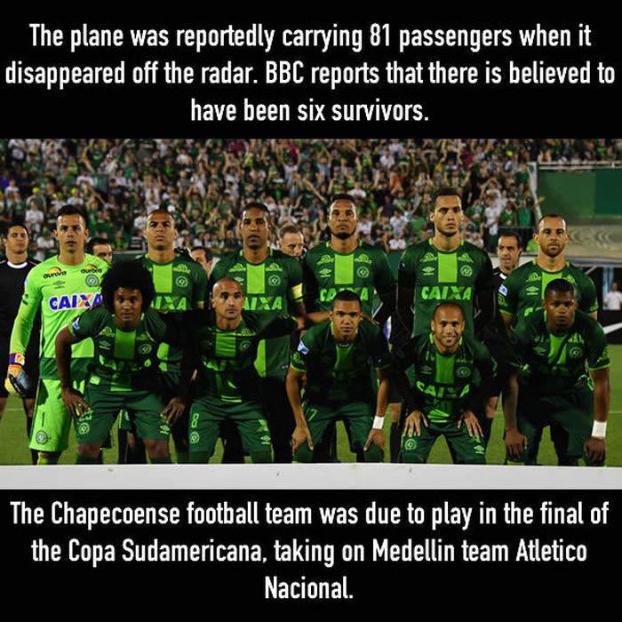 Plane Carrying Brazilian Football Team Crashes And Kills 75 People
