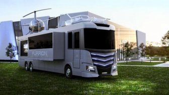 State Of The Art Motorhome Comes With A Hot Tub And A Helicopter