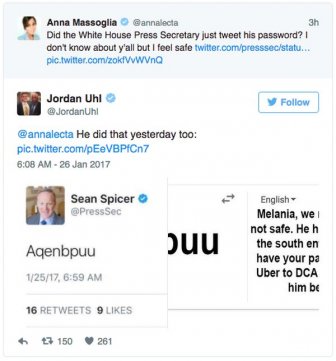 Press Secretary Sean Spicer Accidentally Tweets His Password