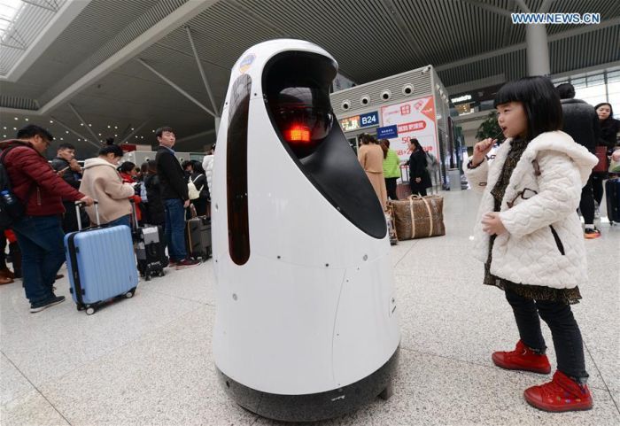 Robot Policeman On Duty In China