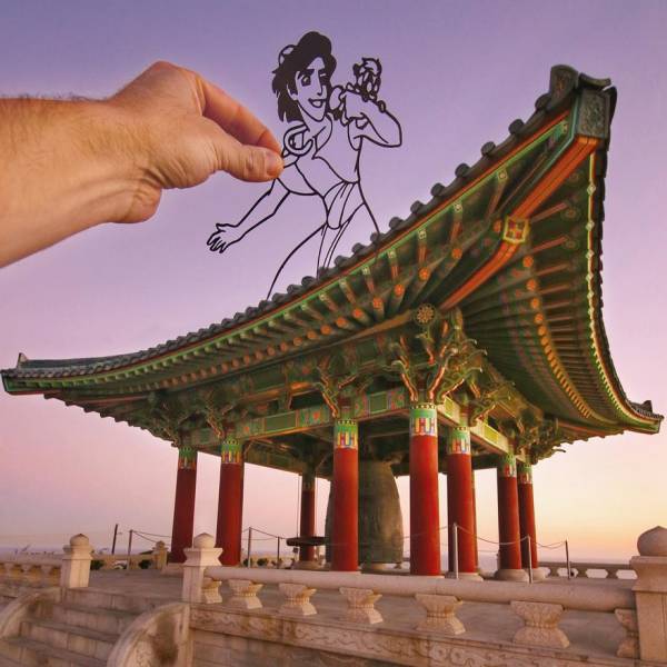 Real Artist Transforms Famous Landmarks Using Only Paper
