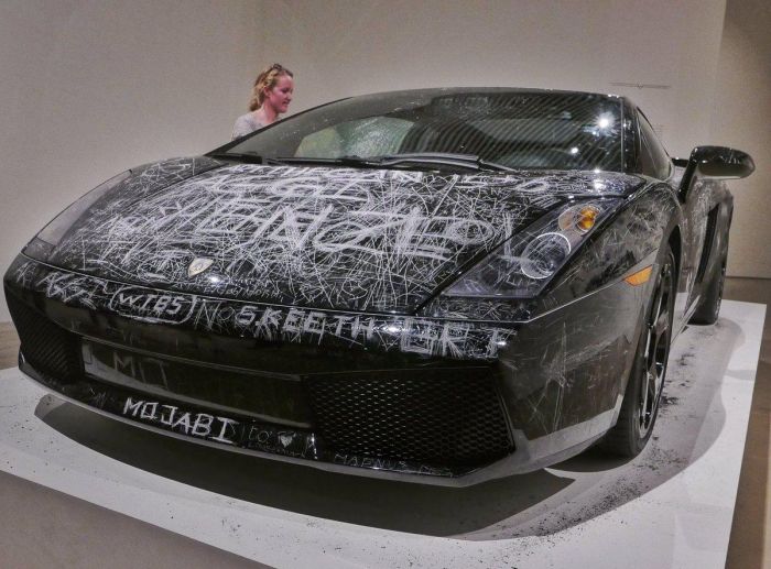 Visitors Can Scratch Anything Into This Lamborghini