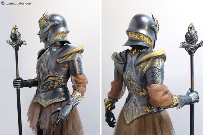 Woman Spends 518 Hours Making Futuristic Medieval Armor