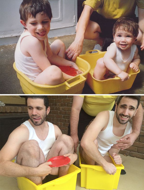 Families Recreate Classic Photos From Their Childhood