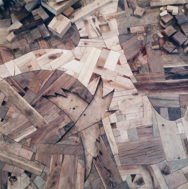 Insane Decorator Creates Stunning Wood Floor