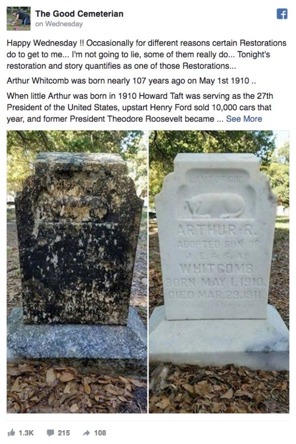 Man Spends His One Day Off Cleaning Veterans' Tombstones