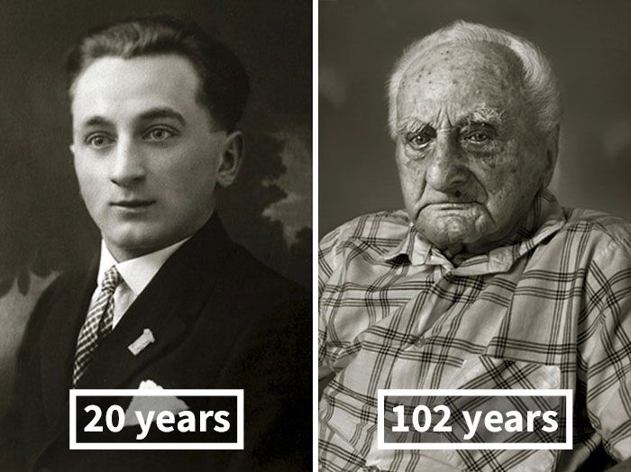 Pictures Of People As Young Adults And 100 Year Olds