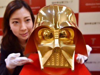 A Gold Darth Vader Mask Is For Sale In Japan