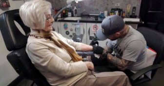 Woman Gets Her First Tattoo At 82 Years Old