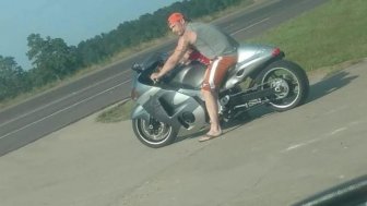 It Looks Like He's Just Riding A Motorcycle, But Look Closer