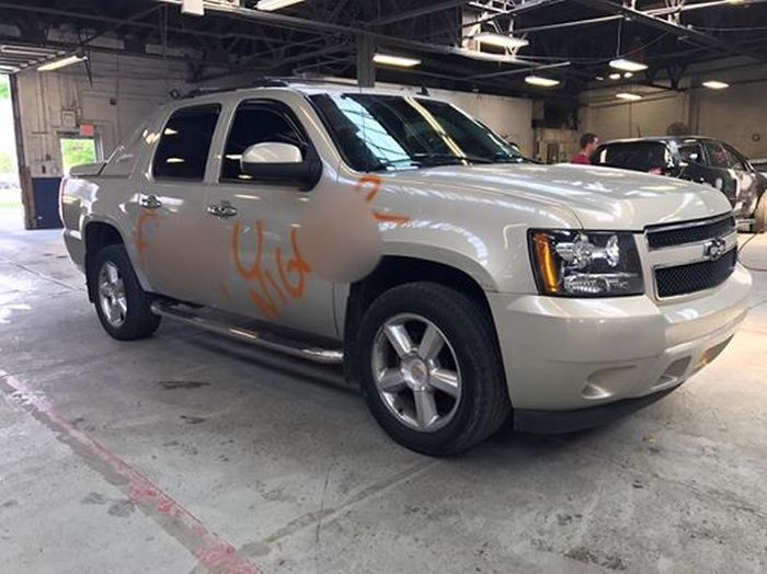 Auto Shop Helps Man After His Truck Is Defaced With Racial Slurs