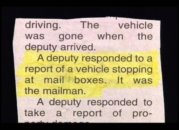 Great And Hilarious Moments From Police Blotter History