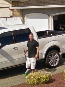 Man Pursues Google Street View Car On A Broom