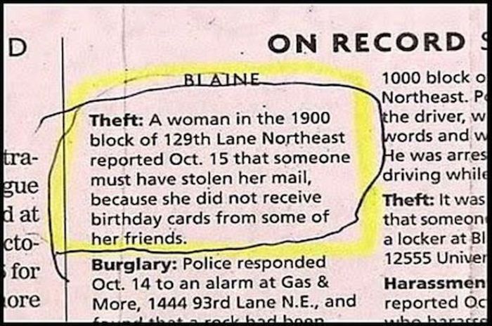 daily police blotter