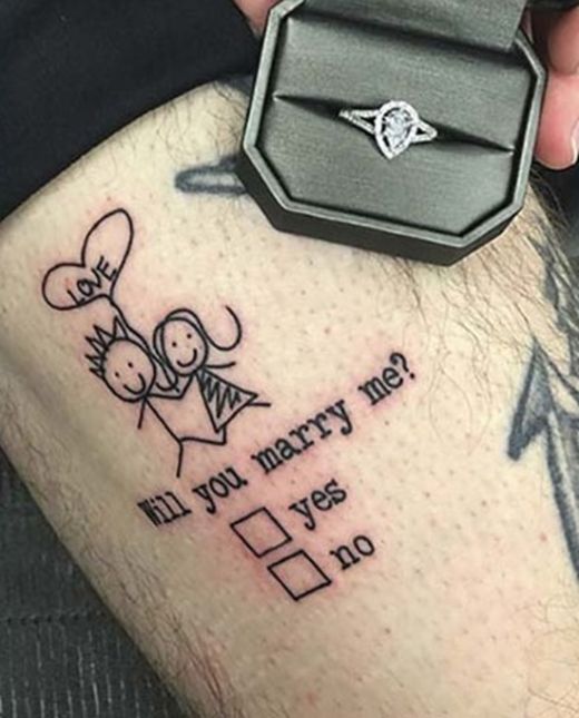Unusual Proposal With A Creative Tattoo