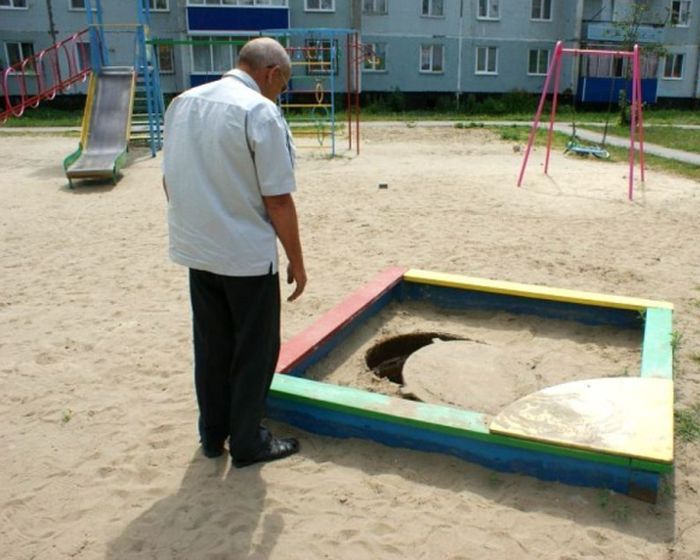 Only In Russia Would You Find This In A Sandbox