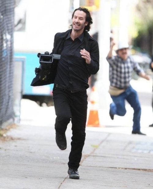 Keanu Reeves Runs Away With Stolen Paparazzi Camera