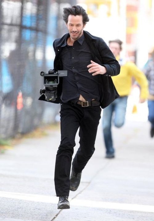 Keanu Reeves Runs Away With Stolen Paparazzi Camera