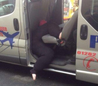 Firefighters Rescue Woman Stuck In A Taxi