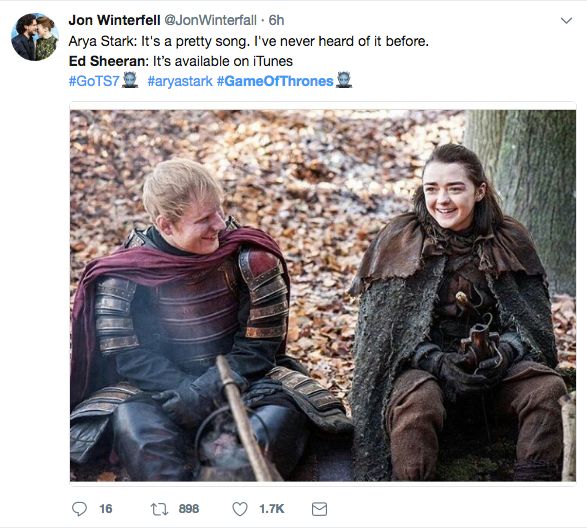 Twitter Reacts To Ed Sheeran's Game Of Thrones Appearance