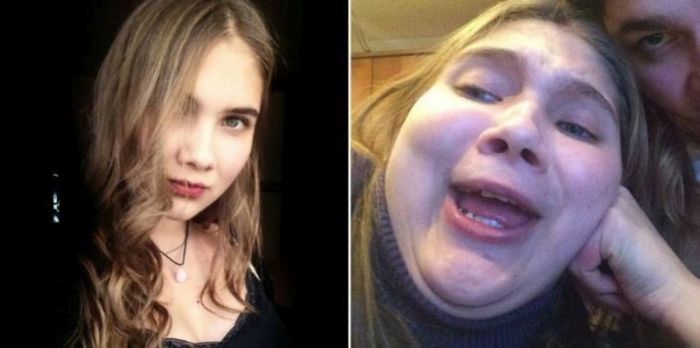 The same Girls in Internet And Real Life