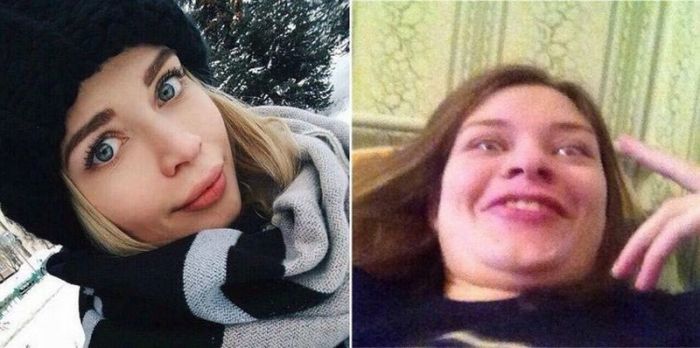 The same Girls in Internet And Real Life