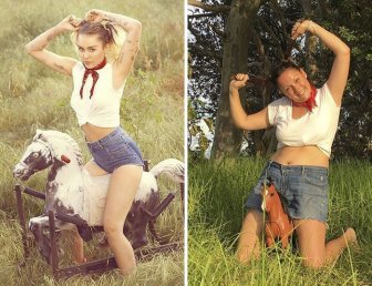Woman Continues To Recreate Celebrity Instagram Pics And It's Hilarious