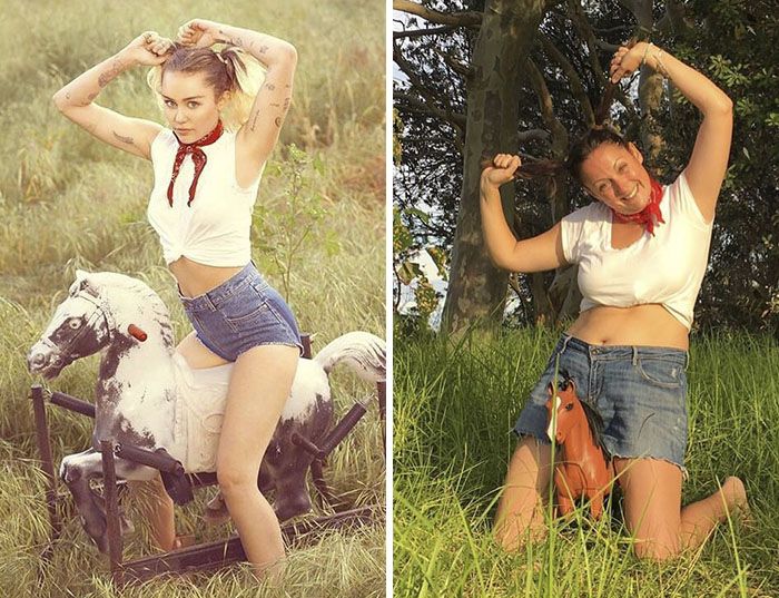 Woman Continues To Recreate Celebrity Instagram Pics And It's Hilarious