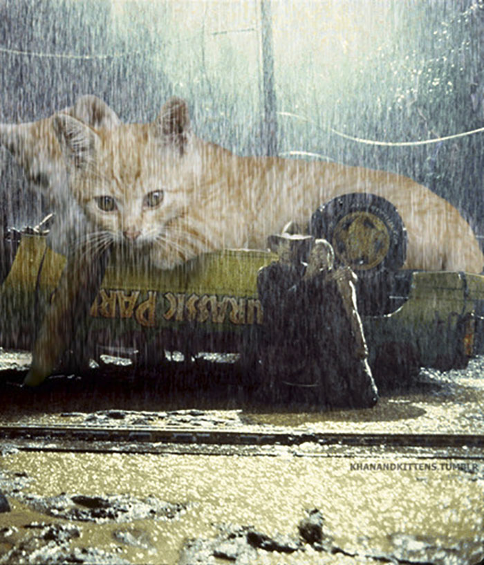 Someone Replaced All Of The Dinosaurs In Jurassic Park With Cats