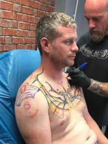 Trucker's New Chest Tattoo Gets Shared Over A Million Times On Facebook