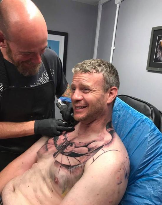Trucker's New Chest Tattoo Gets Shared Over A Million Times On Facebook