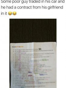Guy Finds Crazy Contract From Overly Possessive Girlfriend