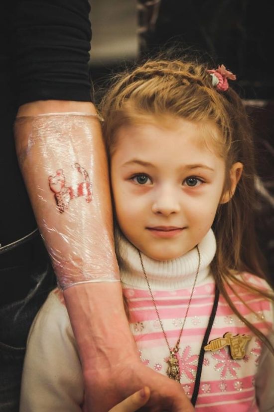 Seven Year Old Tattoo Artist Shows Off Her Work