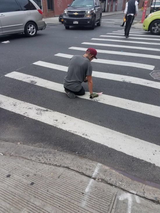 Guy Gets His Foot Swallowed By Pedestrian Crossing