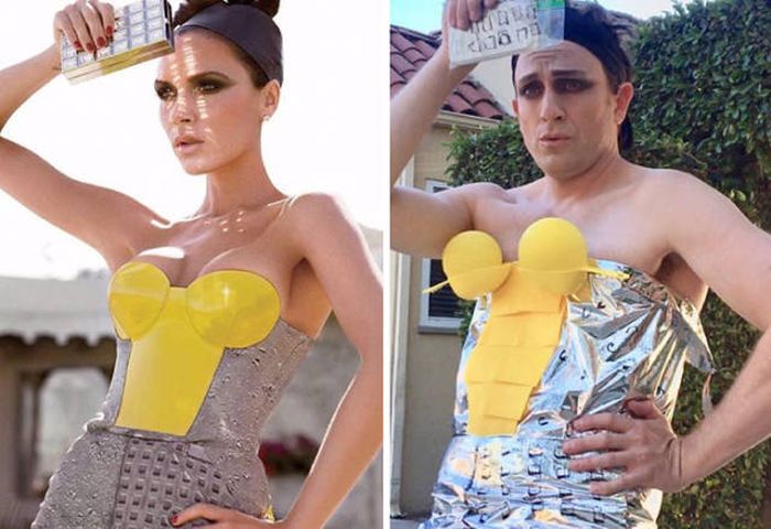 This Guy Nails Celebrity Outfits With The Stuff He Has At Home