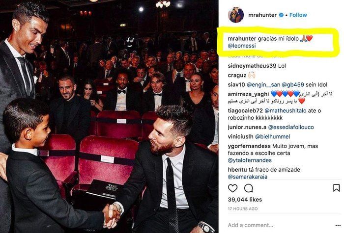 Ronaldo's Son Meets His Idol, Messi